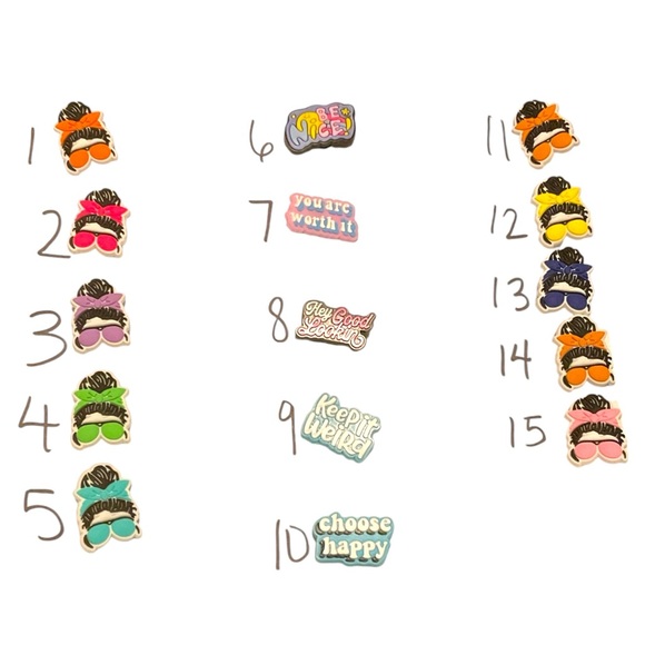 Shoe Charms Messy Buns Shoe Charms NWOT $3 each - Picture 1 of 2